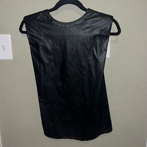 Pleather Tank with Shoulder Pads